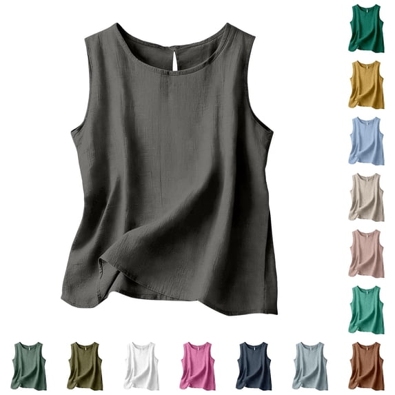 ChoXxx Women's Plus Size Sleeveless Loose Fit Camisole Tank Summer Dark Gray XL