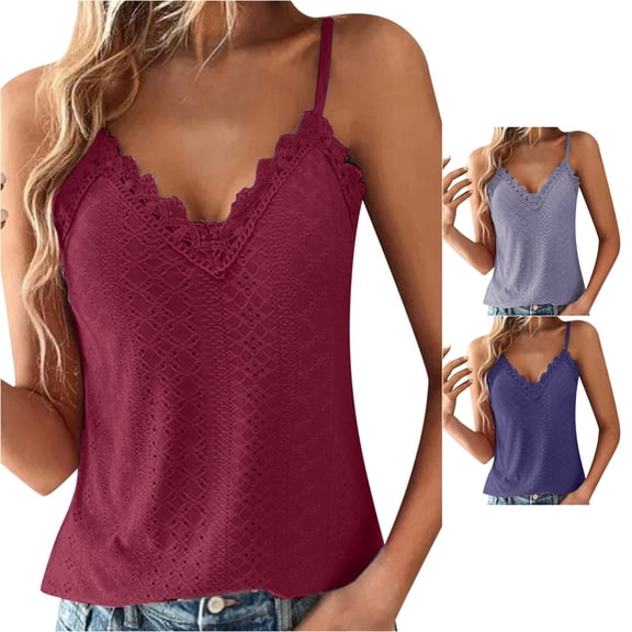ChoXxx Women's Ruffled Sleeveless Vest Top Red S