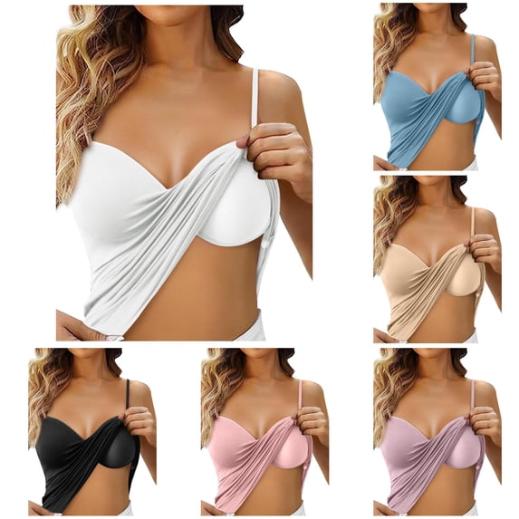 ChoXxx Women's Shelf Bra Camisole Adjustable Spaghetti Strap Tank Top Basic Layer White XL