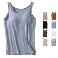 thumbnail image 1 of ChoXxx Women's Tank Top with Built In Bra Crew Neck Sleeveless Camisole Plus Size Padded Workout Dark Gray XXL, 1 of 4