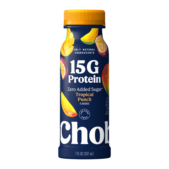 Chobani 15G Protein Low-Fat Greek Yogurt Drink Tropical Punch 7 fl oz Bottle
