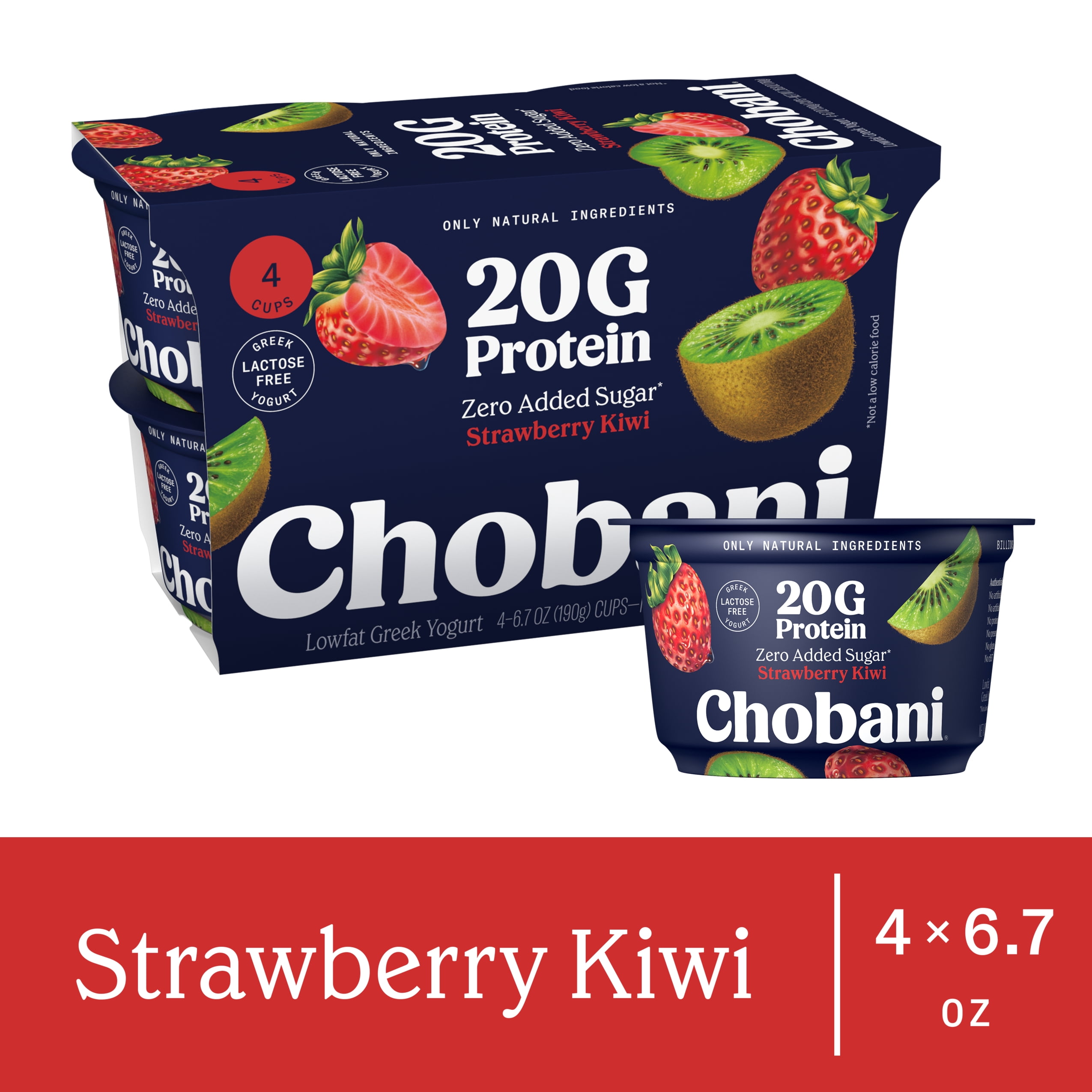 Chobani 20G Protein Low-Fat Greek Yogurt Strawberry Kiwi 6.7oz 4