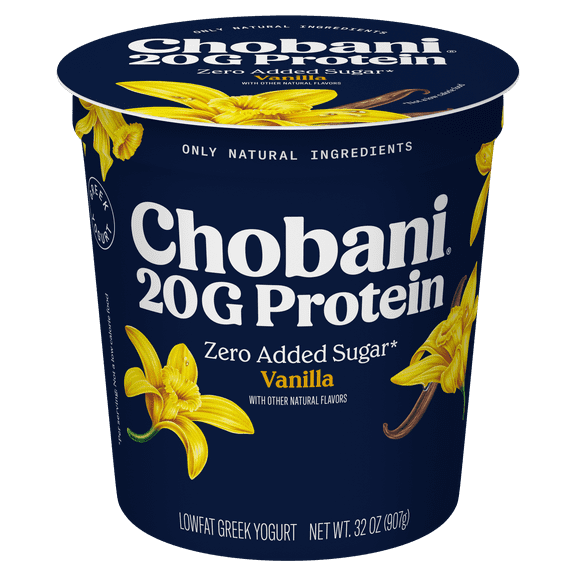 Chobani 20G Protein Low-Fat Greek Yogurt Vanilla 32oz Tub