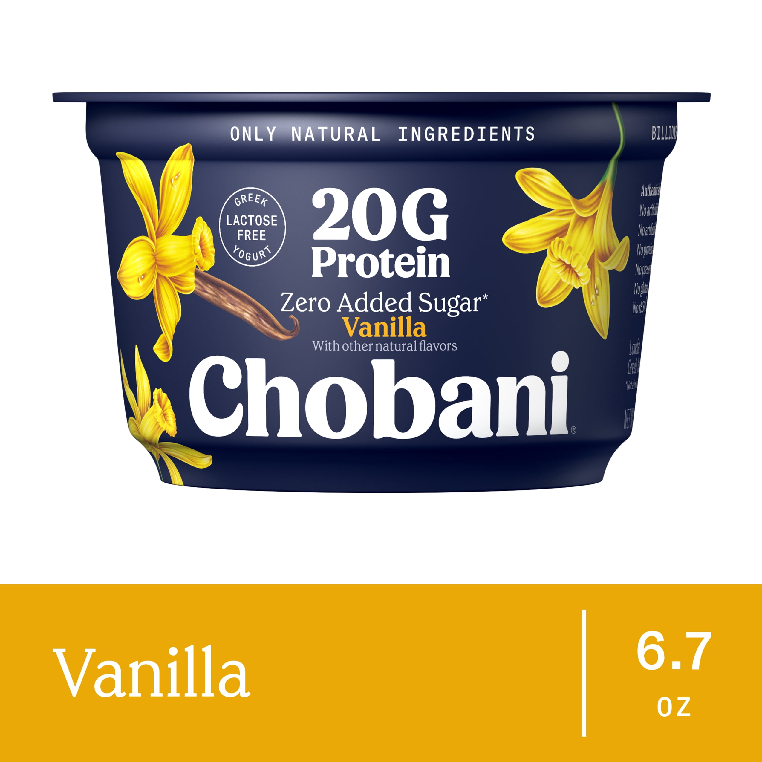 Chobani 20G Protein Low-Fat Greek Yogurt Vanilla 6.7 oz Cup