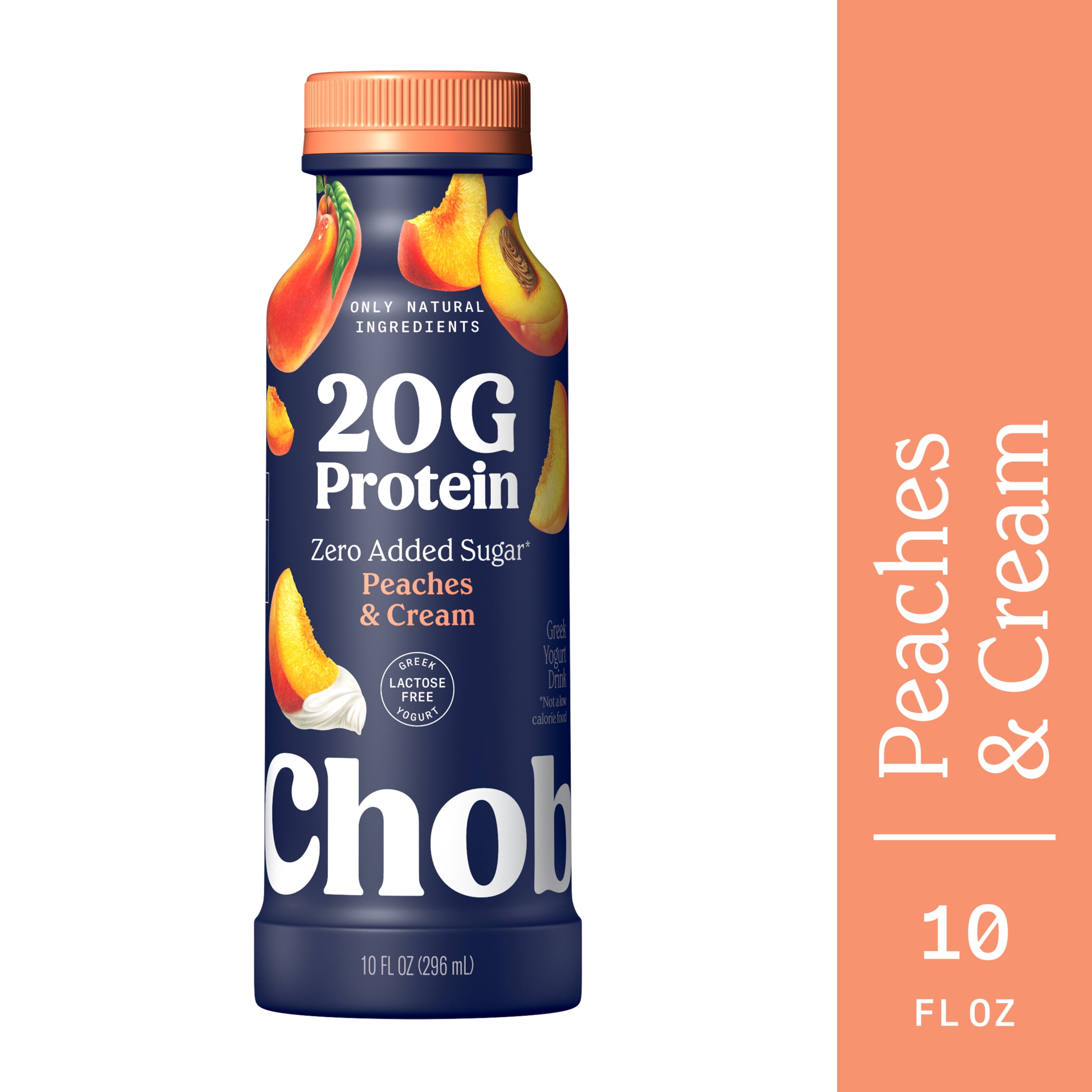 Chobani 20G Protein Low-Fat Greek Yogurt Drink Peaches and Cream 10 fl oz Bottle