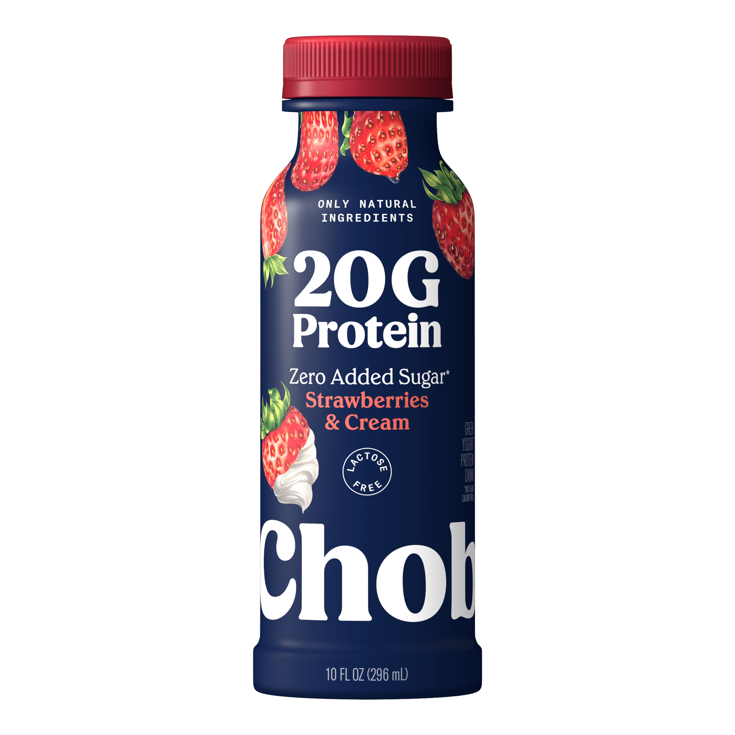 Chobani 20G Protein Low-Fat Greek Yogurt Drink Strawberries & Cream 10 fl oz Bottle