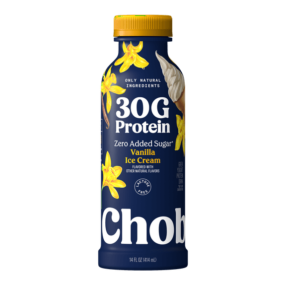 Chobani 30G Protein Low-Fat Greek Yogurt Drink Vanilla Ice Cream 14 fl oz Bottle