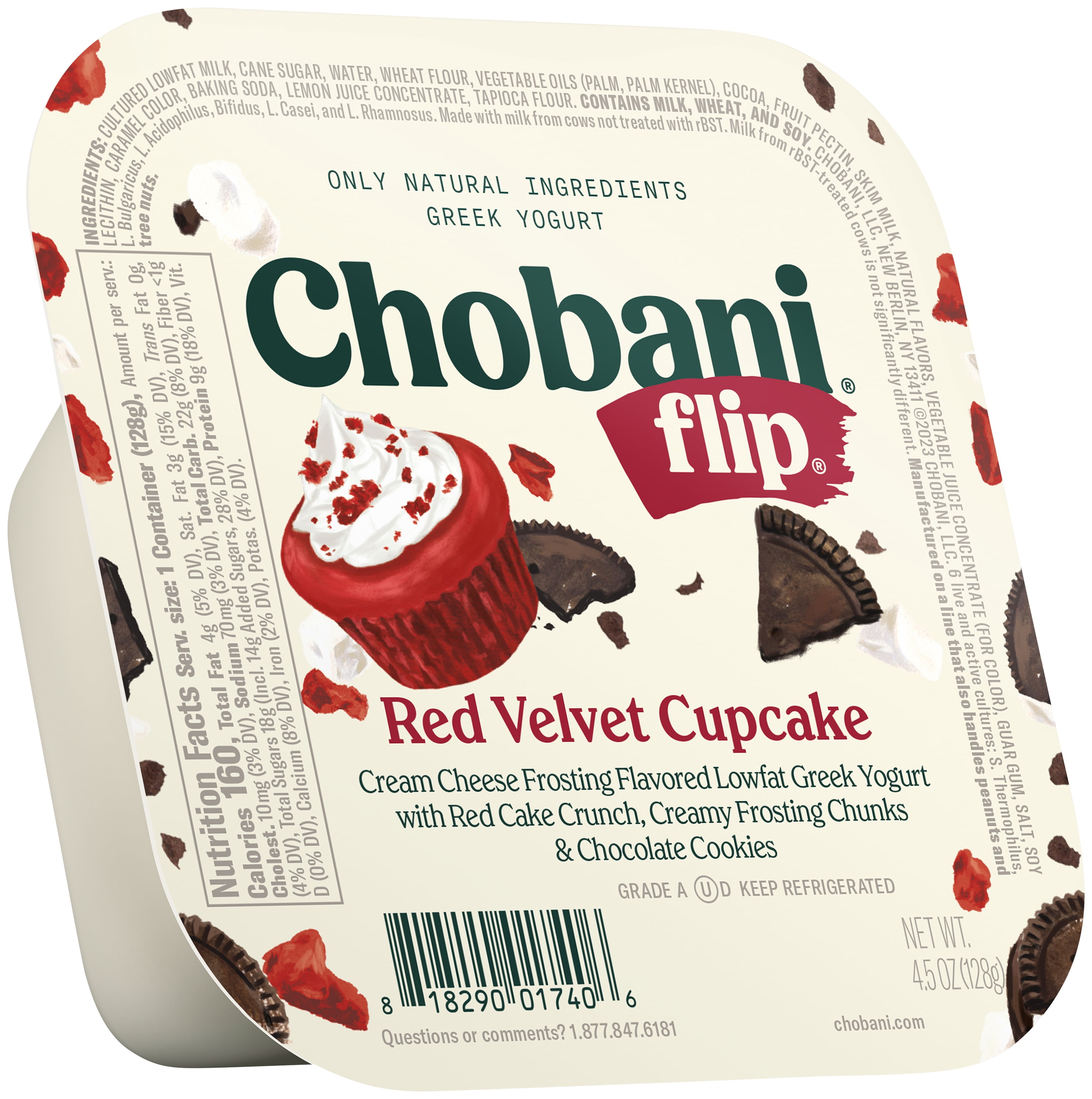 Chobani Flip Low-Fat Greek Yogurt Red Velvet Cupcake 4.5oz Cup