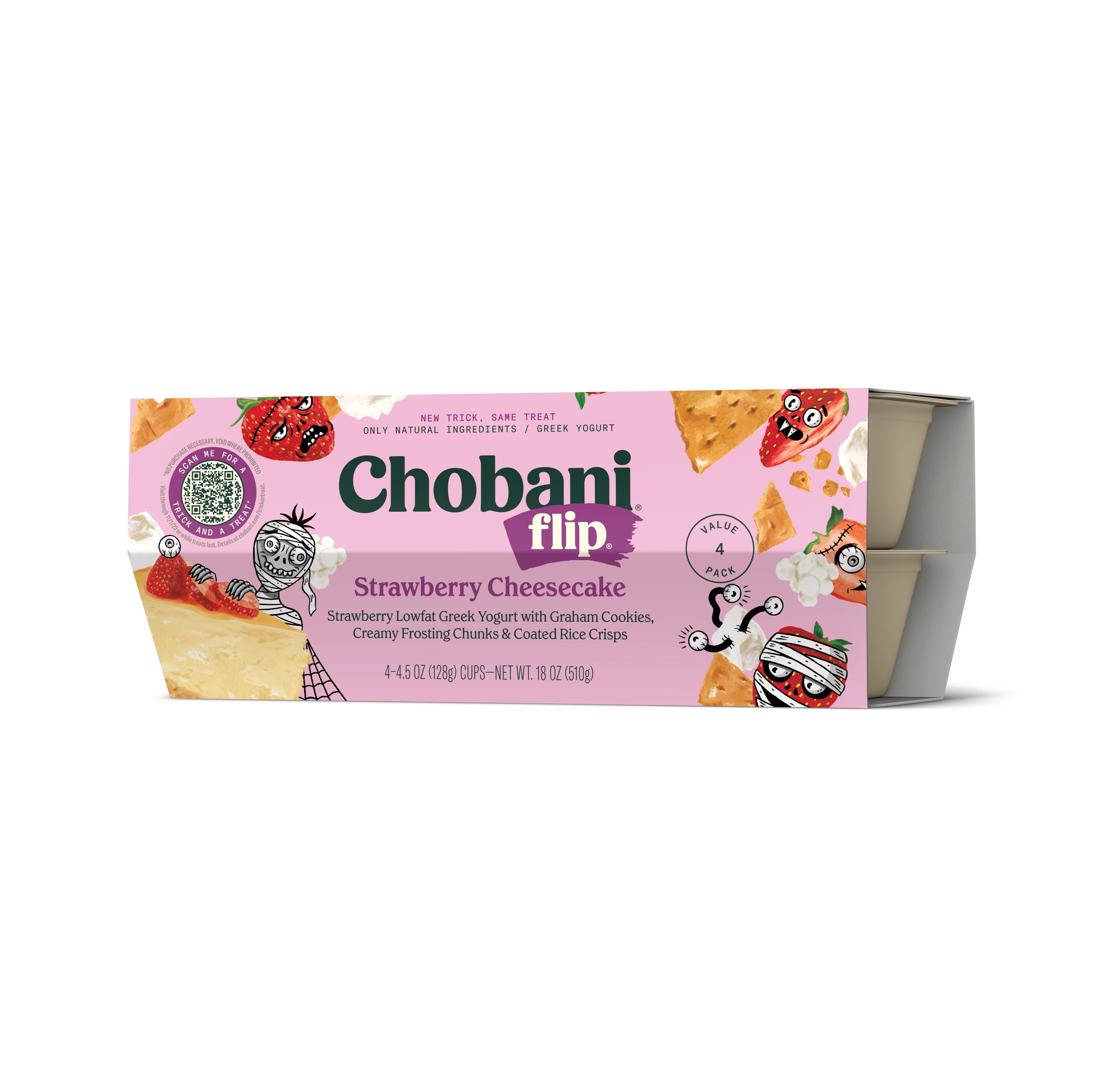 Chobani® Flip® LowFat Greek Yogurt, Strawberry Cheesecake 4.5oz 4pack