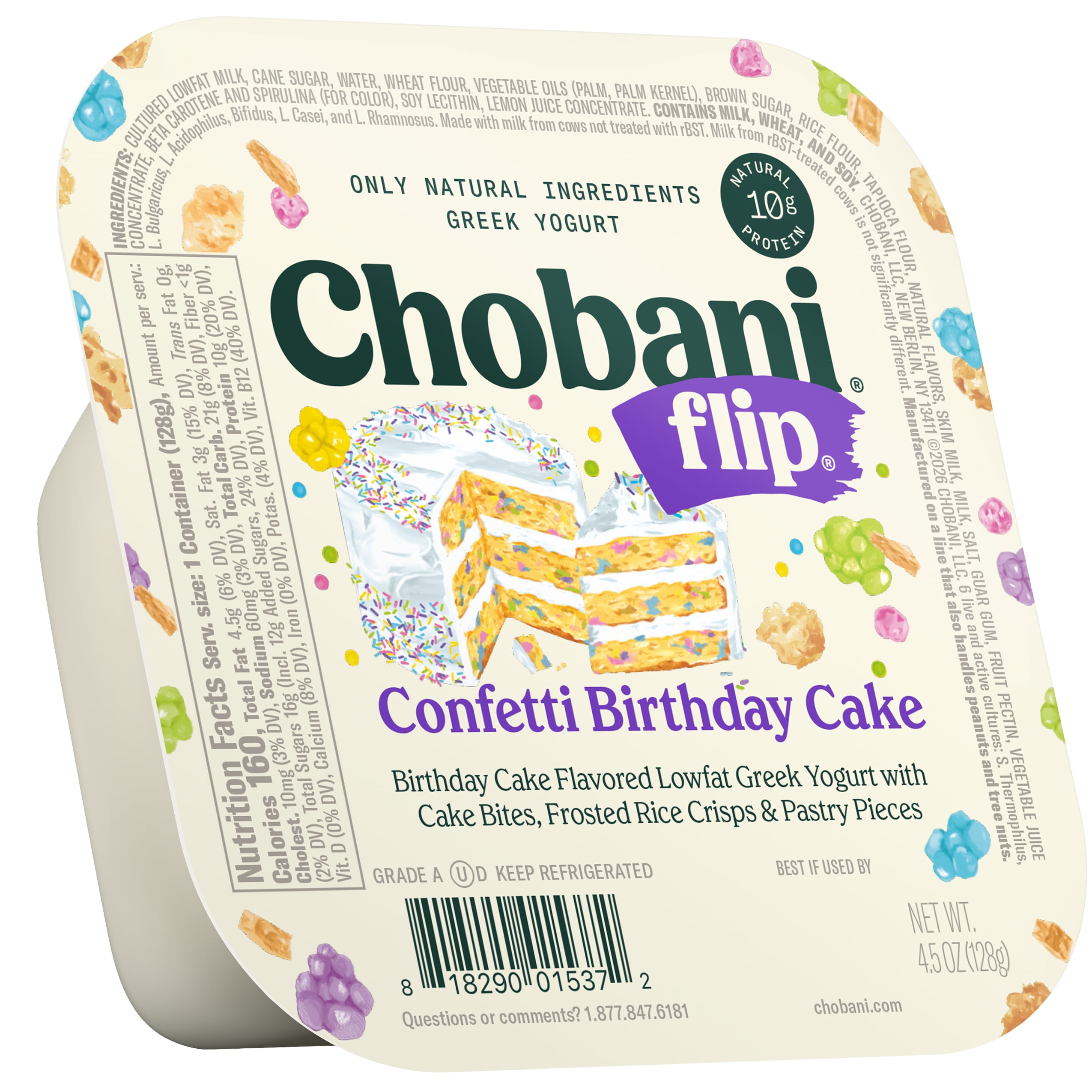 Chobani Flip Low-Fat Greek Yogurt Confetti Birthday Cake 4.5oz