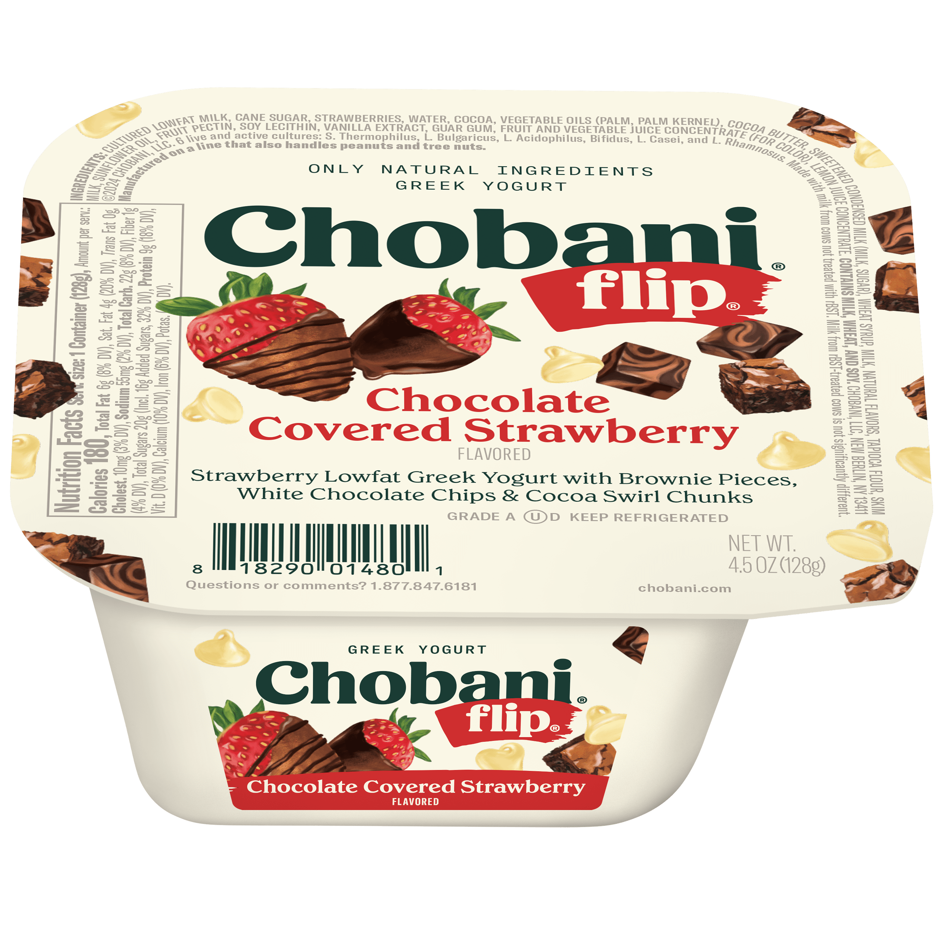 Chobani Low Fat Greek Yogurt Chocolate Covered Strawberry 4 5 oz Cup Chobani Low Fat Greek Yogurt Chocolate Covered Strawberry 4 5 oz Cup