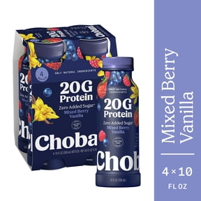 Chobani Complete Lowfat Greek Yogurt Drink Mixed Berry Vanilla 10 fl oz 4PK