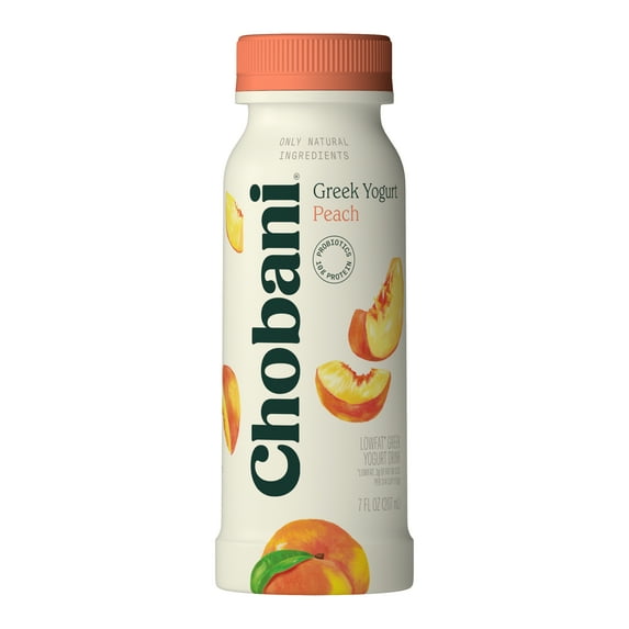 Chobani Low-Fat Greek Yogurt Drink, Peach 7 fl oz Bottle