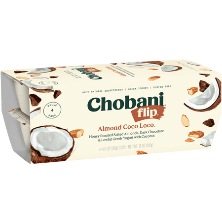 Chobani Flip Low-Fat Greek Yogurt Almond Coco Loco 4.5 oz 4PK