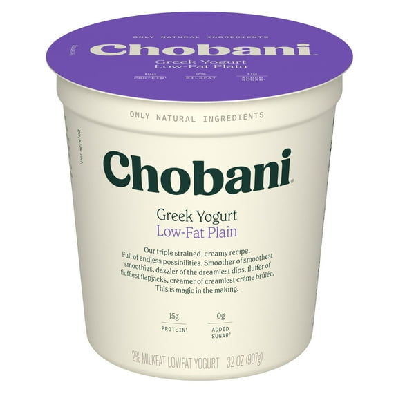 Chobani Low-Fat Greek Yogurt Plain 32 oz Tub