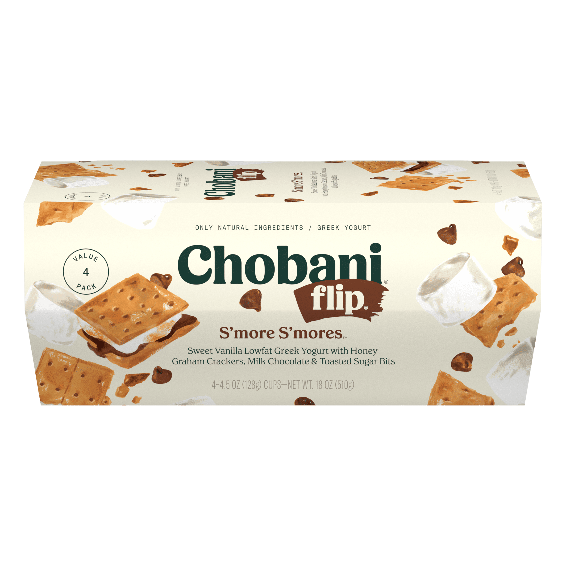 Chobani Flip Low-Fat Greek Yogurt S'more S'mores 4.5 oz 4PK
