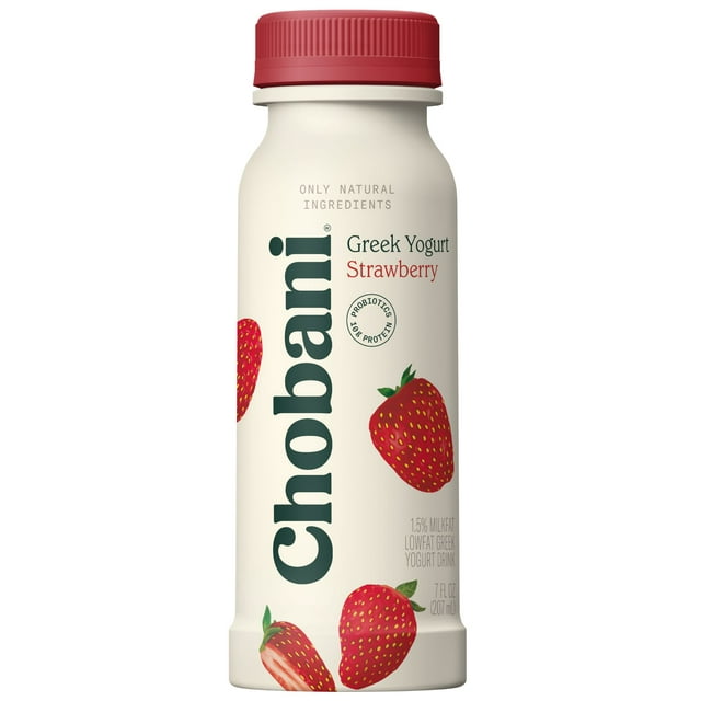 Chobani Greek Yogurt Drink, Stawberry 7 Oz Bottle