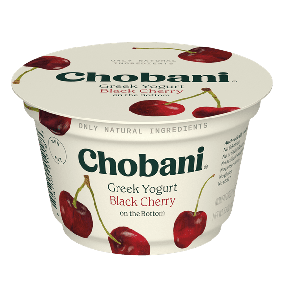 Chobani Non-Fat Greek Yogurt Black Cherry on The Bottom 5.3 oz Cup