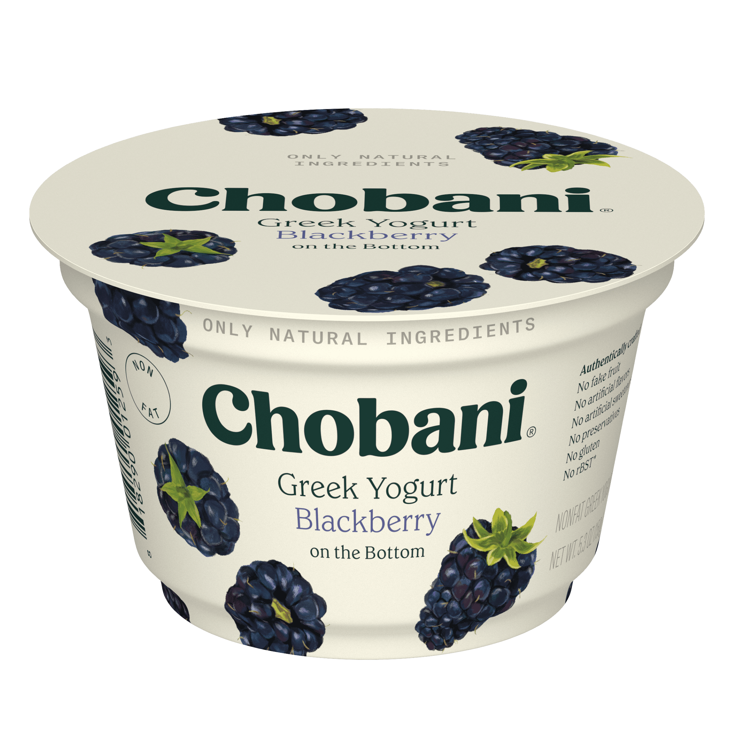 Chobani Non-Fat Greek Yogurt Blackberry On The Bottom 5.3 oz Cup
