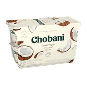 Chobani Reduced Fat Greek Yogurt Coconut Blended 5.3 oz Cup 4 Pack