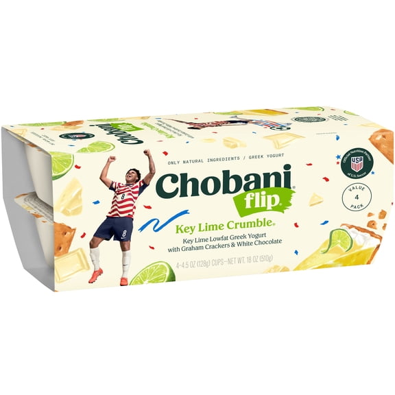 Chobani Flip Low-Fat Greek Yogurt Key Lime Crumble 4.5 oz 4PK