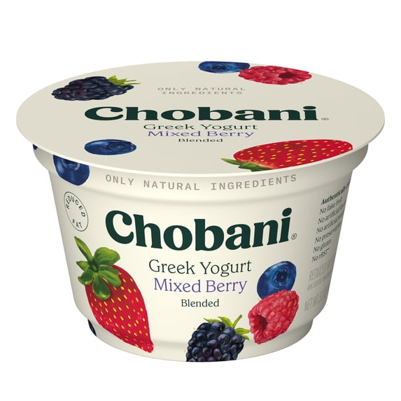 Chobani Low-Fat Greek Yogurt Mixed Berry Blended 5.3 oz Cup