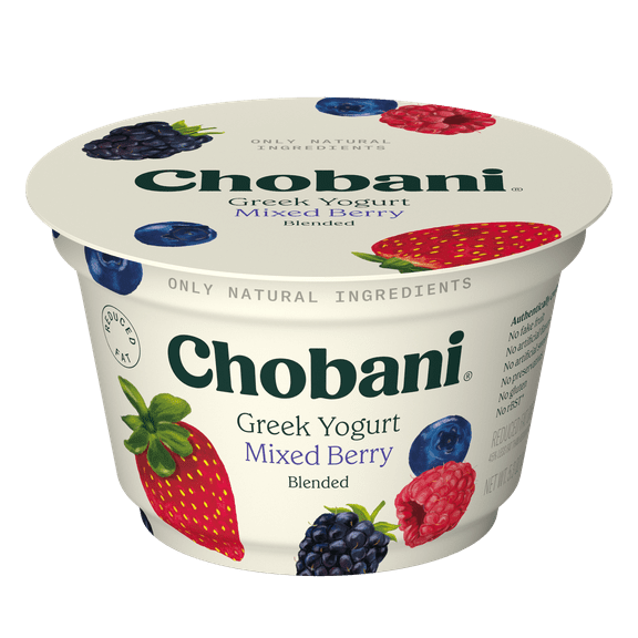 Chobani Low-Fat Greek Yogurt Mixed Berry Blended 5.3 oz Cup