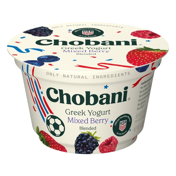 Chobani Low-Fat Greek Yogurt Mixed Berry Blended 5.3 oz Cup