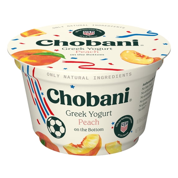 Chobani Non-Fat Greek Yogurt Peach on The Bottom 5.3 oz Cup