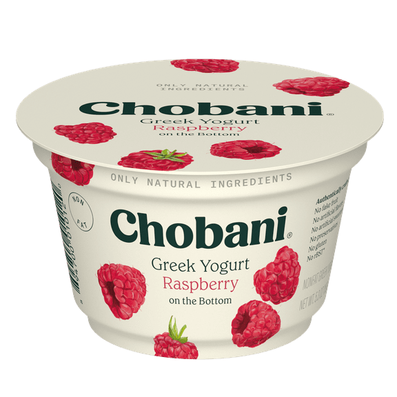 Chobani Non-Fat Greek Yogurt Raspberry on The Bottom 5.3 oz Cup