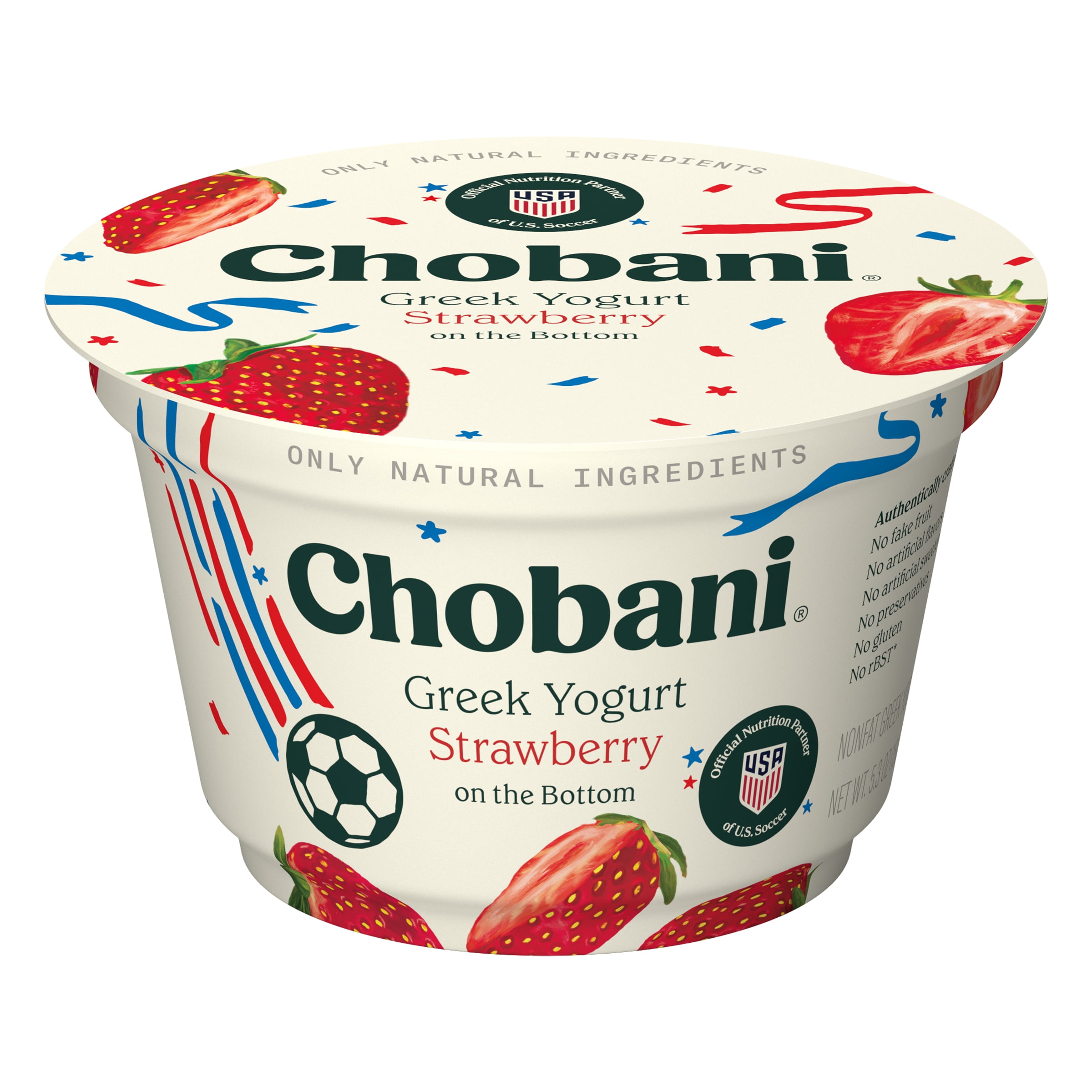 Chobani Non-Fat Greek Yogurt Strawberry on The Bottom 5.3 oz. Cup
