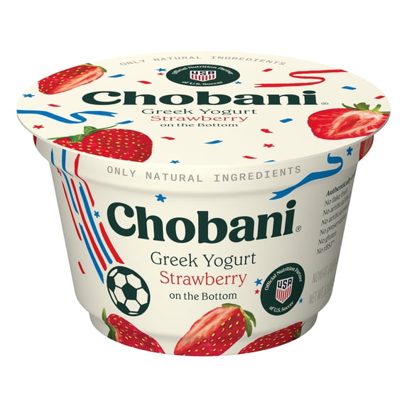Chobani Non-Fat Greek Yogurt Strawberry on The Bottom 5.3 oz. Cup