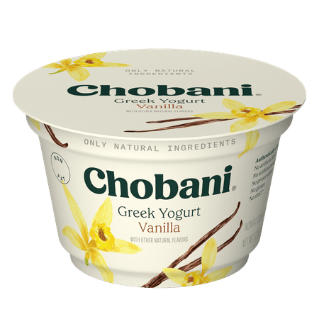 Chobani Non-Fat Greek Yogurt, Vanilla 5.3 oz Cup