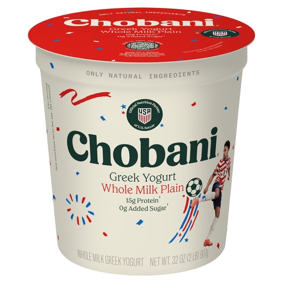 Chobani Whole Milk Greek Yogurt Plain 32 oz Tub