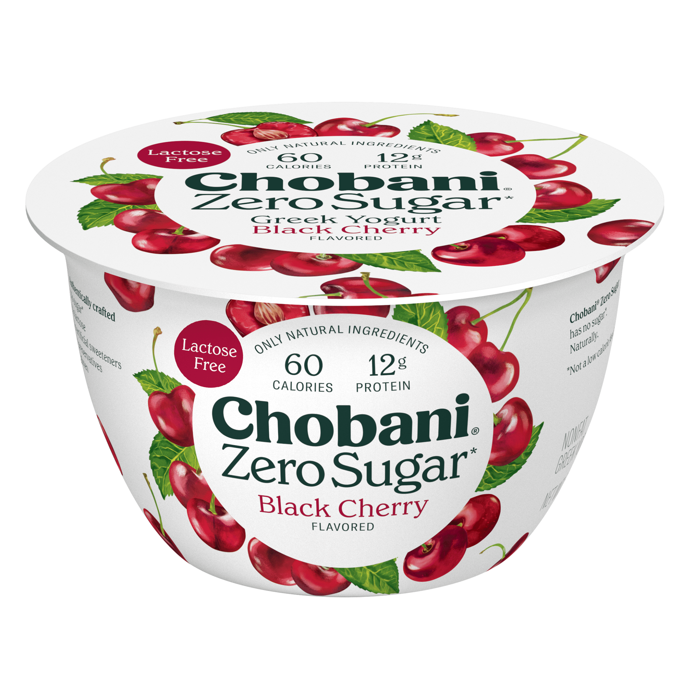 Chobani Zero Sugar Non-Fat Greek Yogurt Black Cherry 5.3 oz Cup