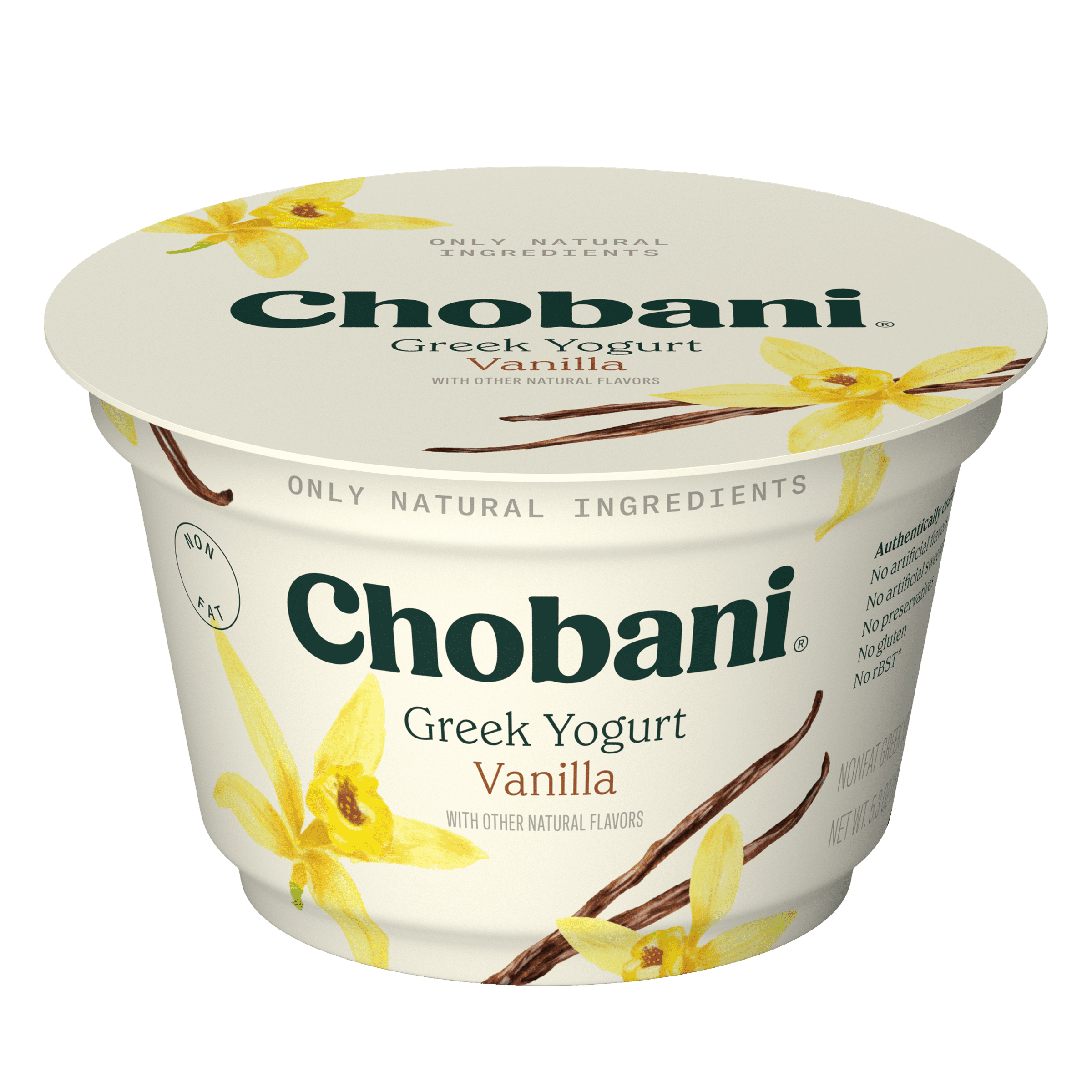 Chobani Non-Fat Greek Yogurt, Vanilla 5.3 oz Cup