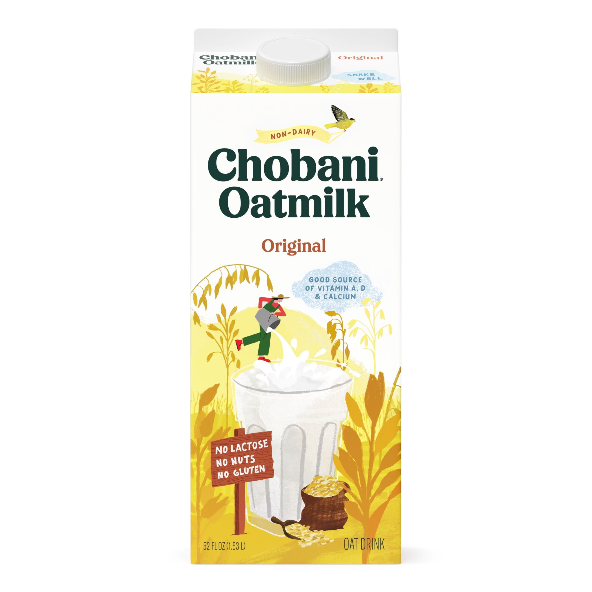 Chobani Oat, Organic Oat Milk, Plain Oat Drink, 52 fl oz