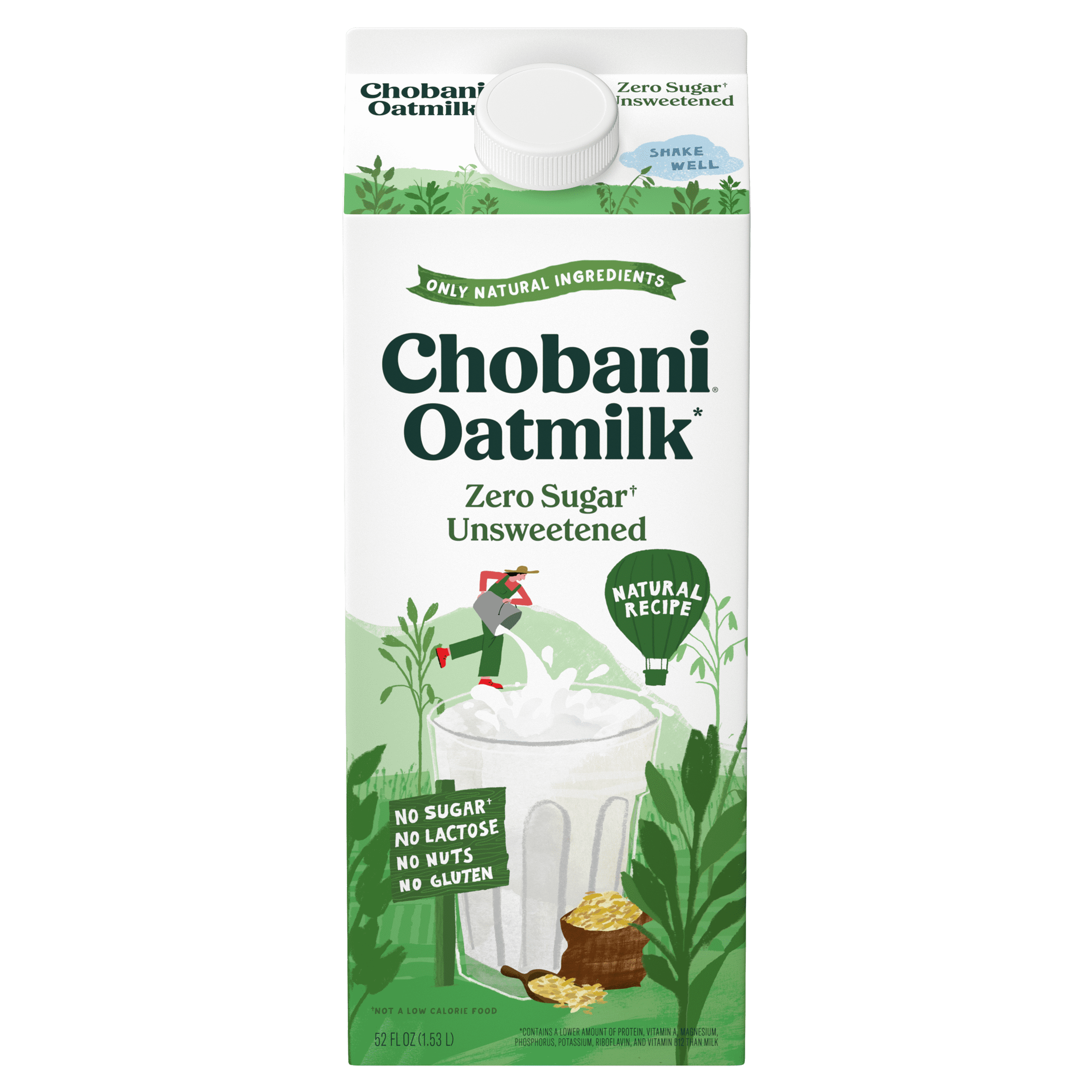 Chobani Oatmilk Zero Sugar Unsweetened 52 fl oz Carton