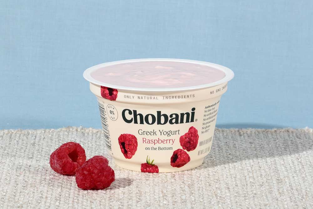 Chobani Raspberry Greek Yogurt, 5.3 Ounce -- 12 per case - Walmart.com