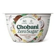 Chobani NonFat Greek Yogurt, Zero Sugar Toasted Coconut Vanilla 5.3 oz Cup