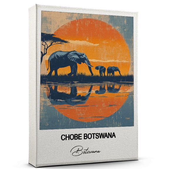 Chobe Botswana Travel Wall Decor Scenic Travel Canvas Print of Botswana Canvas Beautiful Gift for Home, Office, or Living Space