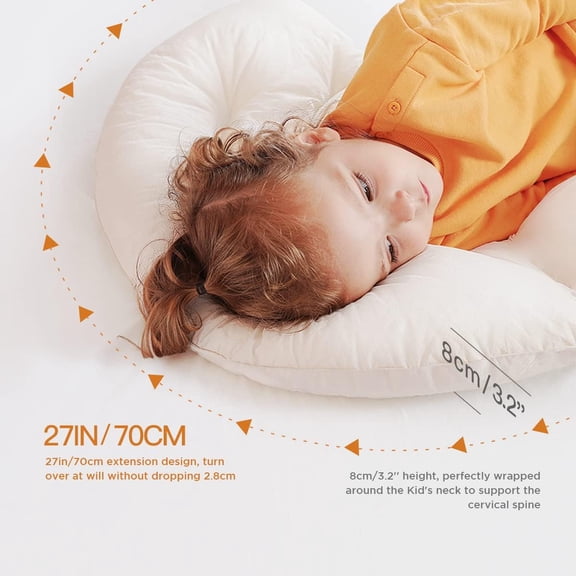 Choc Chick Moon Shape Body Pillow for Toddlers - Soft Cotton Crib Pillow with Hypoallergenic Filling