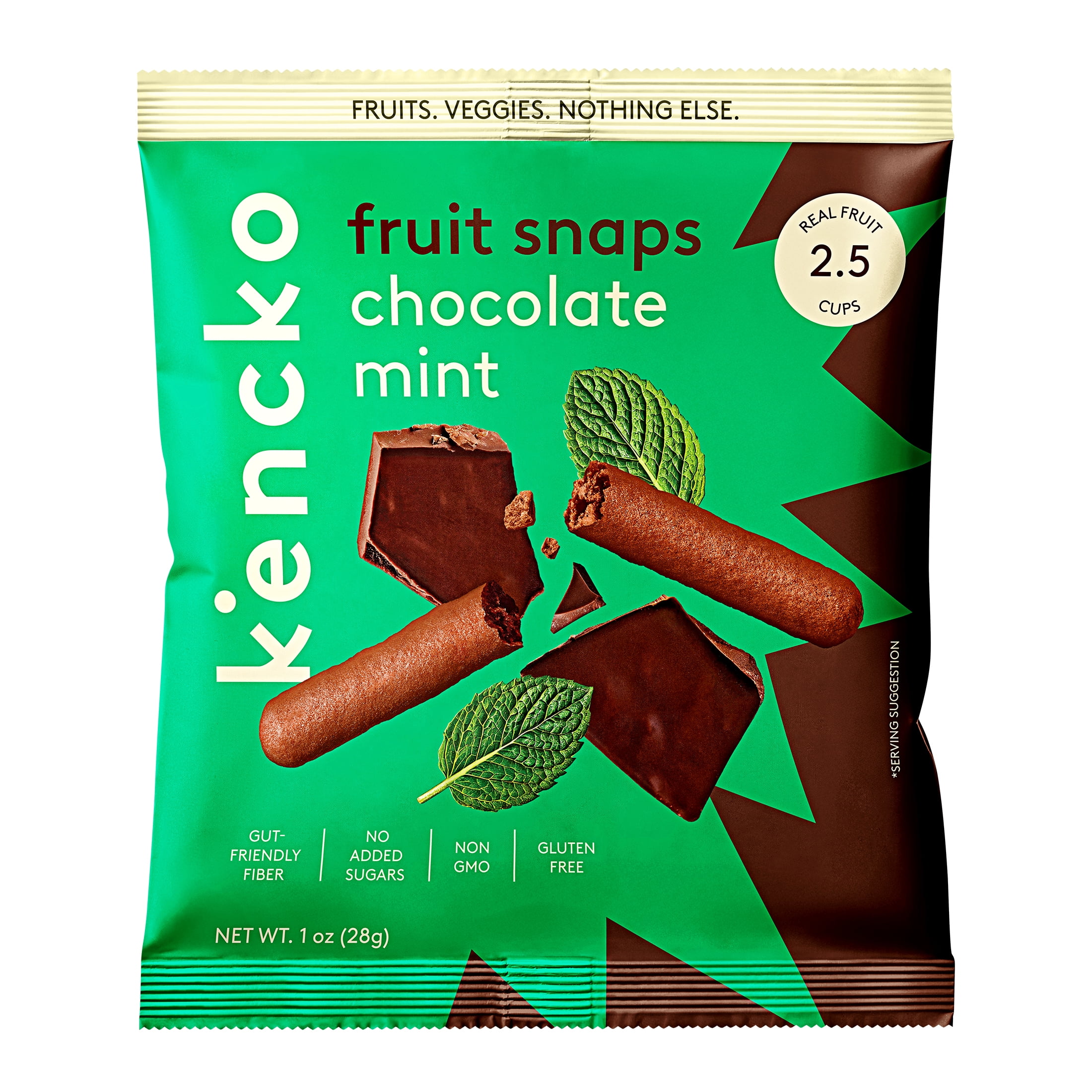 Kencko Chocolate Mint Crunchy Fruit Snaps, Freeze Dried Fruit