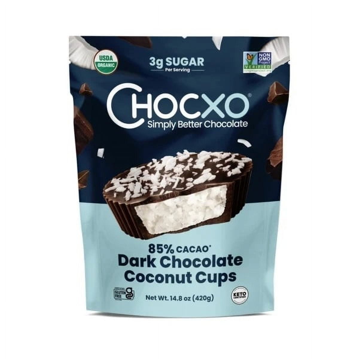 ChocXO Organic Dark Chocolate Coconut Cups 14.8 Ounce