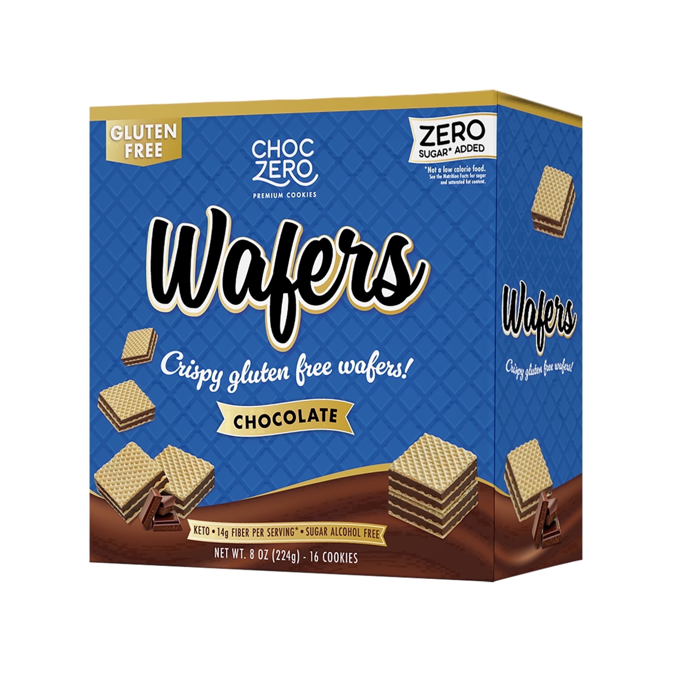 ChocZero Sugar Free Chocolate Wafer Cookies, No Sugar Alcohols, Keto, Gluten Free, 8 oz Box