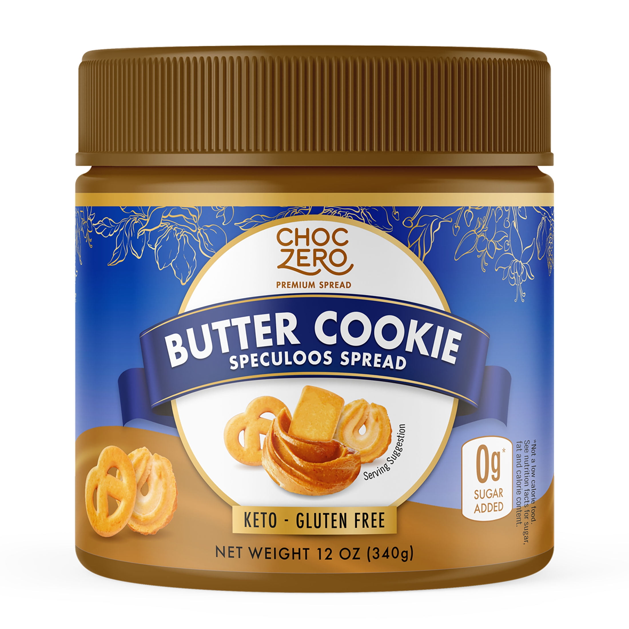 ChocZero Cookie Butter Spread Keto, No Sugar Added, Gluten Free, 12 oz