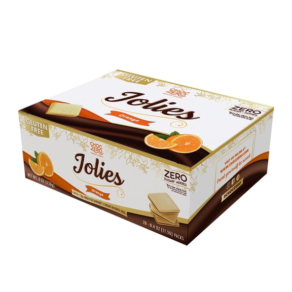 ChocZero Dark Chocolate Orange Jolies, Sugar Free Chocolate Filled Cookies, Keto Friendly, 8 oz Box