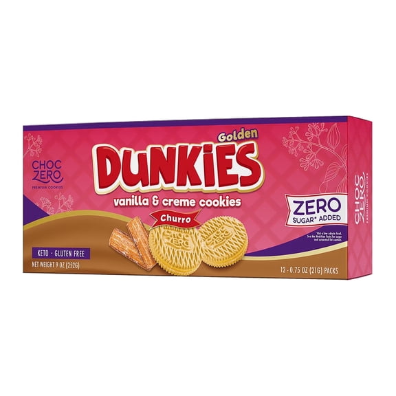 ChocZero Dunkies Churro Sandwich Cookies, Gluten Free, Keto, 9 oz