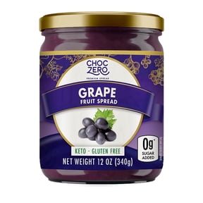 ChocZero Sugar Free Grape Jelly, Keto, Low Carb Fruit Spread, 12 oz Jar