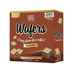 ChocZero Sugar Free Hazelnut Wafer Cookies, No Sugar Alcohols, Keto, Gluten Free, 8 oz Box